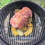 Pork scotch fillet on the Kamado