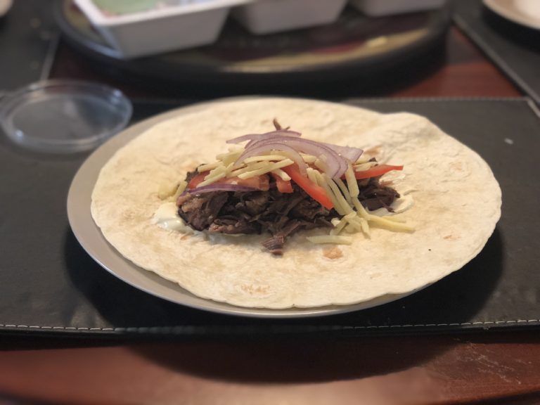Pulled lamb wraps
