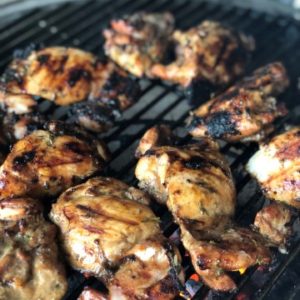 Kamado Grilled Rosemary Chicken Thighs
