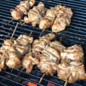 Chicken Skewers on the Kamado Joe grill