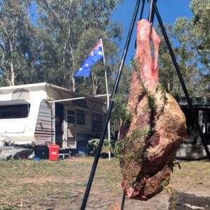 Read more about the article Campfire Cooking Hanging Leg of Lamb – Challenge Accepted